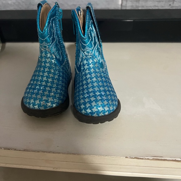 Roper Glittery Teal Baby Boots - Picture 2 of 2